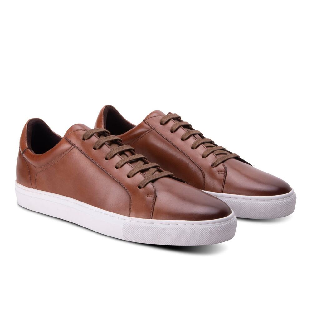 Winthrop Clay Leather Low Top Sneakers Shoes Men's Cognac Size US 11